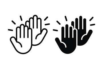 Obraz premium High Five Hand Gesture vector icon Featuring Friendship, Achievement and Encouragement symbol for Teamwork and Positive Interaction Themes.