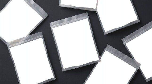 Minimal Transparent Zip Pouch Packaging Mockup Collection on Dark Background With Clean Modern Product Presentation