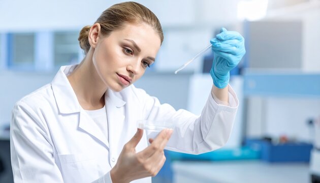 Scientist uses pipette for precise liquid drop in lab