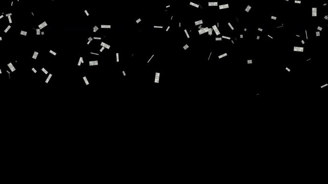 Falling US Dollar Bills Motion Graphic Animation on Black Background 4k video