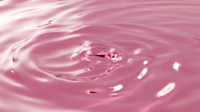 4k cgi animation glowing pink cosmetic serum flowing in slow motion.