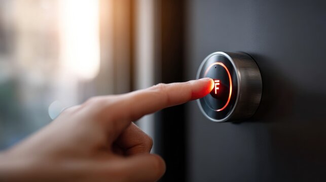 Finger pressing illuminated button