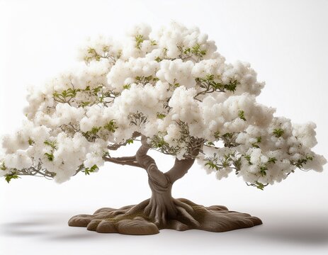 ivory silk japanese lilac tree white background