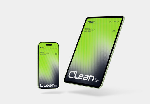 Floating Multi Device Mockup Template