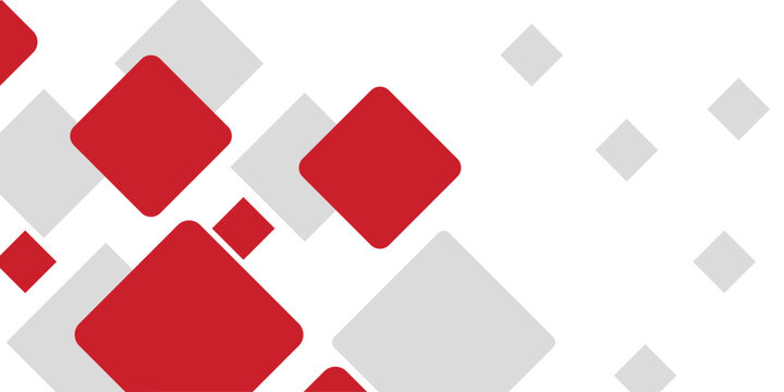 White background with abstract red grey square decoration. Vector illustration for modern presentation background, brochure design, business card background, website slider, landing page