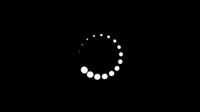 charging upload download loading bar footage. Animated circular loading mark with black background