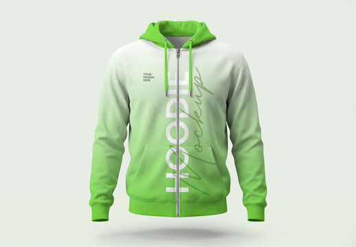 Floating Zip Hoodie PSD Mockup for Apparel Branding