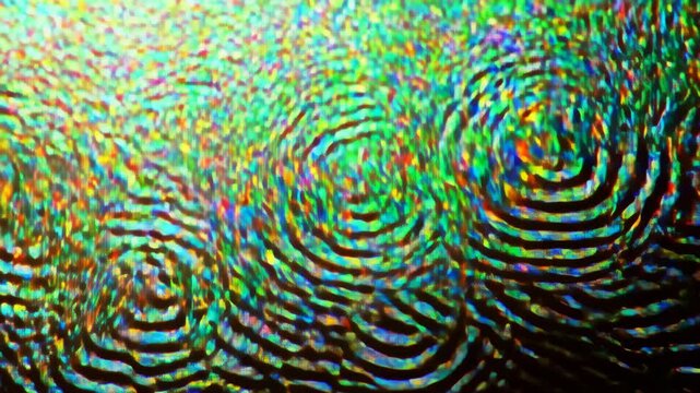 Psychedelic Fingerprint Textures Displaying Vibrant Concentric Ripple Patterns And Tactile Grooves