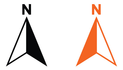 Compass and north arrow icon set with navigation and direction symbols, N direction sign for maps, orientation and travel design elements, vector ©   welcome SAIFUL