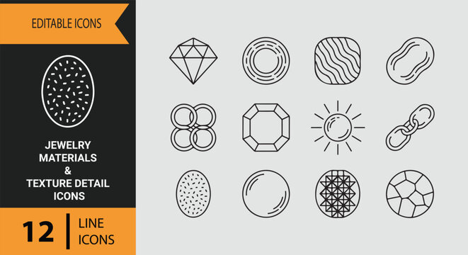 Jewelry Material Texture Detail Collection for Premium Luxury Fashion Branding Concepts