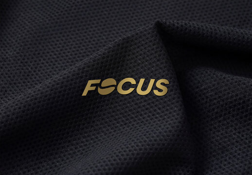 Logo Mockup on Black Fabric Texture