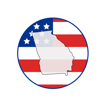 United States of America, Georgia state borders, Georgia border map. Political borders of the USA Georgia state.
