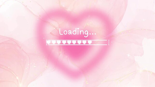 loading bar animation with heart effect. uploading progress bar with hearts, kawaii loading animation, loading animation bar, lofi loading animation bar, cute progress bar, progress bar animation     