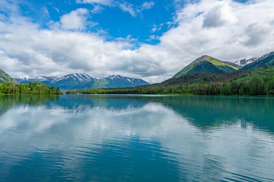 Alaska mountains, glacier, forest, view of Homer spit
