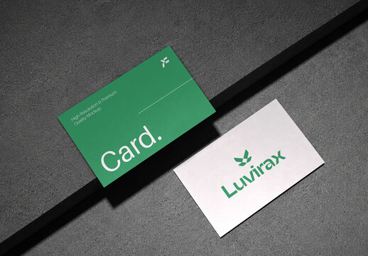 Business Card Mockup on Concrete Surface