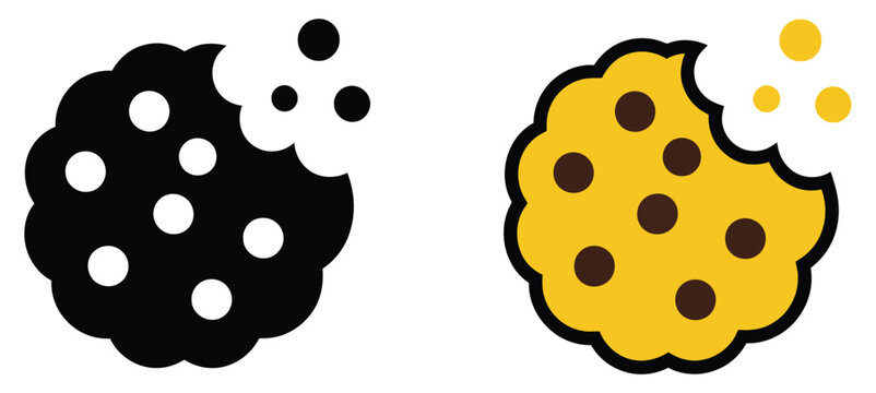 Cookies web page different cookies icon set for browser data privacy, tracking consent and internet permission concept, vector