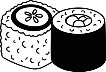 Japanese Sushi Rolls: Cucumber Maki and Inside-Out Roll © Brian