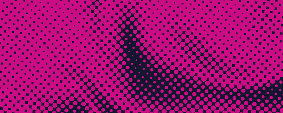 Abstract vector torn red halftone sound wave. Scrathed dotted texture element.