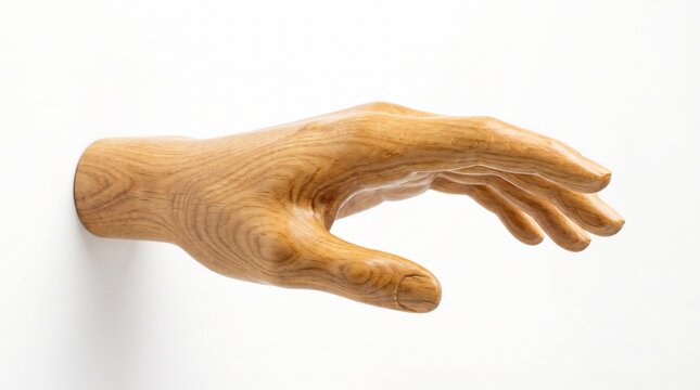 Wooden Hand Sculpture Art Craft Natural Wood