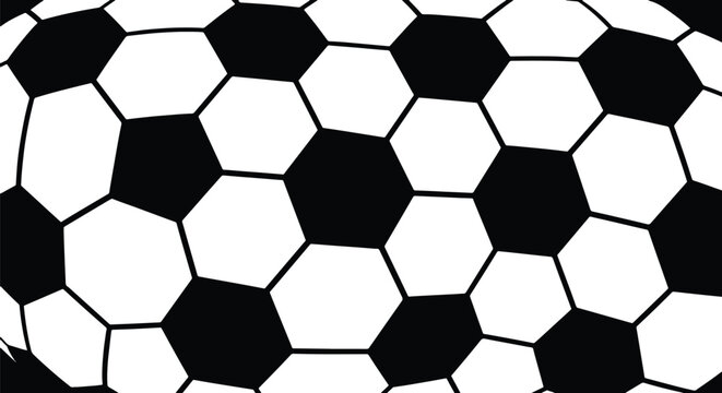 Classic soccer ball pattern with black and white hexagons and pentagons.