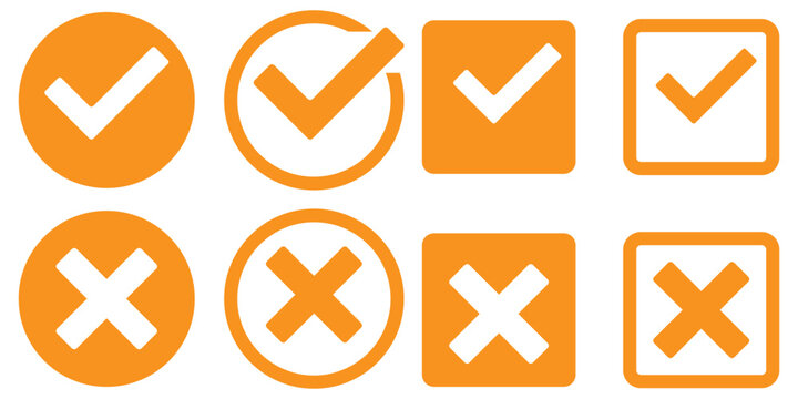 Check mark and cross mark icons