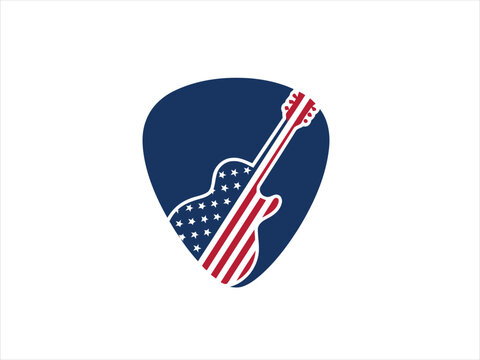 Independence day 4th july guitar pick american flag design