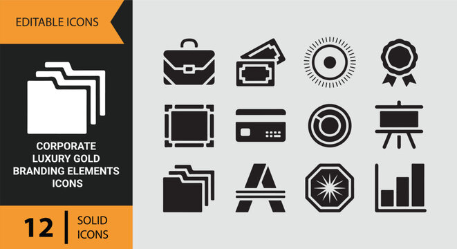 Corporate Luxury Gold Branding Elements Collection for Premium Executive Identity Design