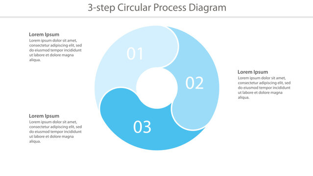 Three Step Circular Process Diagram Infographic Template