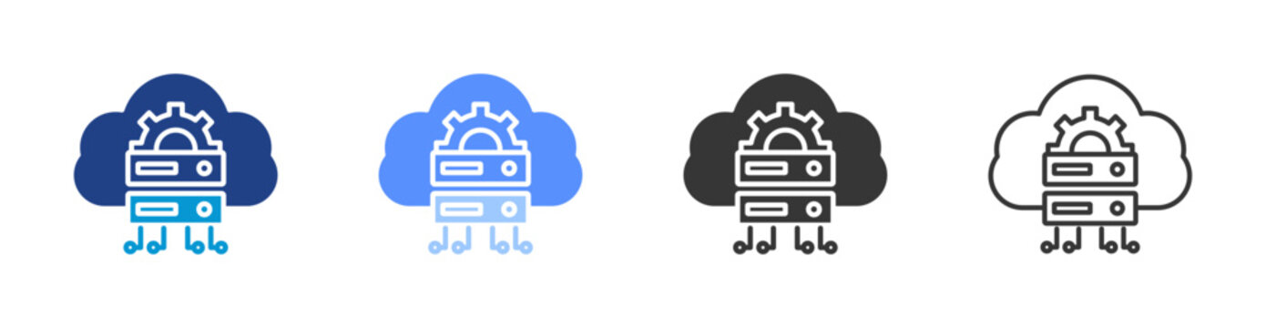Computing icon set multiple style collection