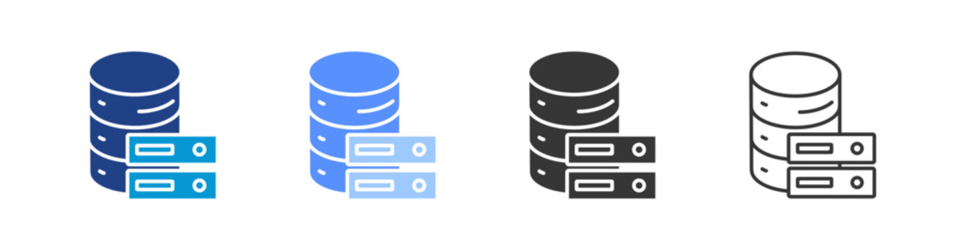 Database icon set multiple style collection
