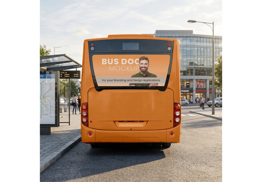 Busdoor Mockup for Commercial Branding and Product Advertising