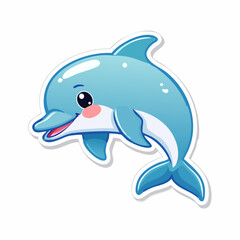Obraz premium Sticker niedlicher Delfin