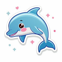 Obraz premium Sticker niedlicher Delfin