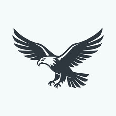 Fototapeta premium Black silhouette of an eagle flying.