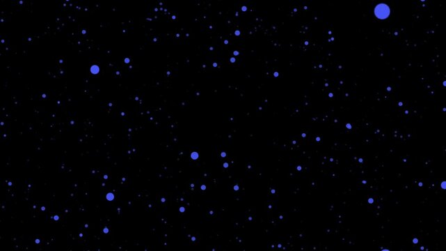 Abstract animation of colorful circular particles pulsing and fading on a black background.