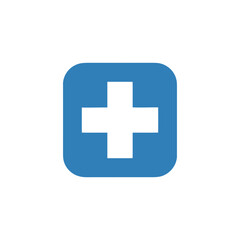Obraz premium Blue Cross Medical Symbol Logo.