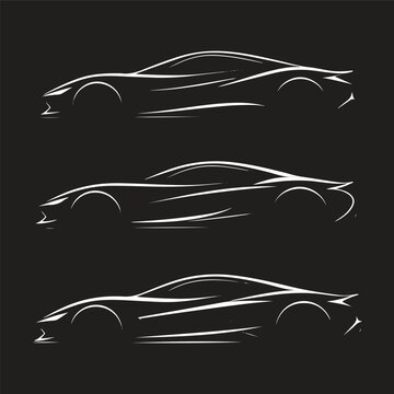 Car logo silhouette minimalist. Autocar logo concept