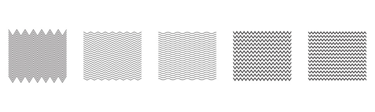 Abstract black wavy and zigzag underline lines isolated on white background. Modern geometric curve pattern collection with hand drawn wave elements. Vector decoration set for design, branding, and ty