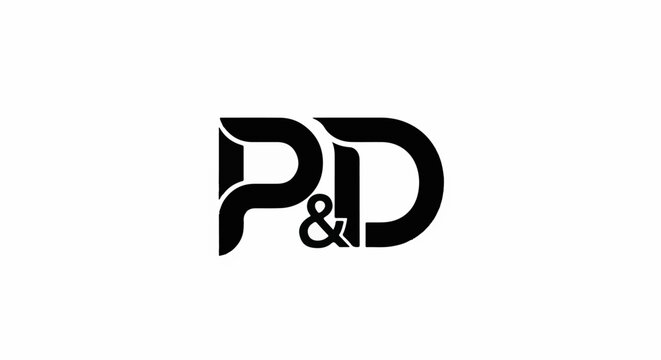 Bold black "P" and "D" initials linked by an ampersand on a white background