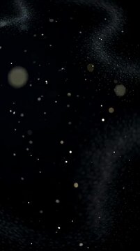 Chaotic particles gradually settling into organized patterns, visualizing transformation from disorder to harmony, created with Generative AI.