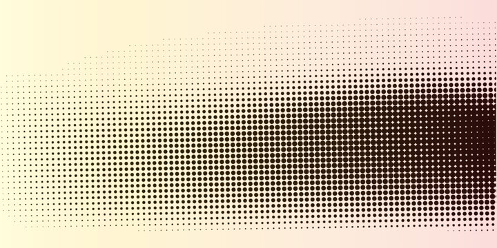 Dotted gradient halftone background. Horizontal seamless dots pattern in pop art style. Abstract modern stylish texture. Vector illustration.