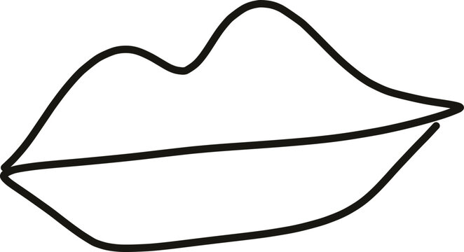 hand drawn lips vector silhouette