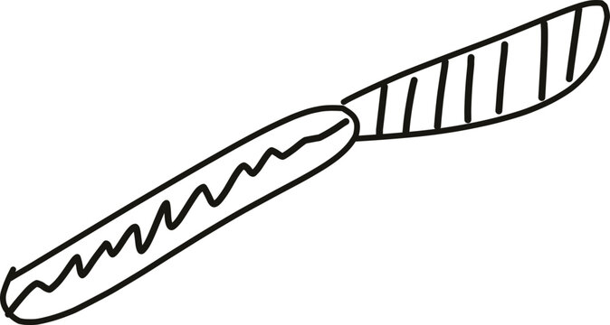 hand drawn butter knife vector silhouette