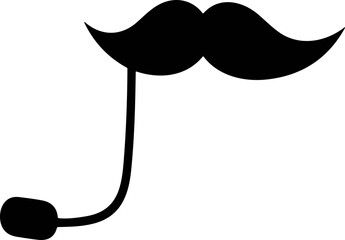 Black party mustache on a stick, fun prop for celebrations and events © dinny