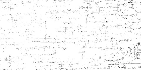 Abstract messy handwriting math equations and scribbles grunge texture background vector illustration. © Artful