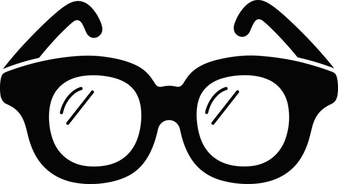 Black Silhouette of Eyeglasses with Clear Lenses