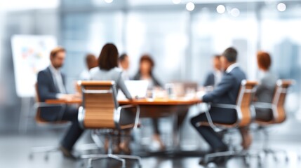 Obraz premium Blurred business meeting in office
