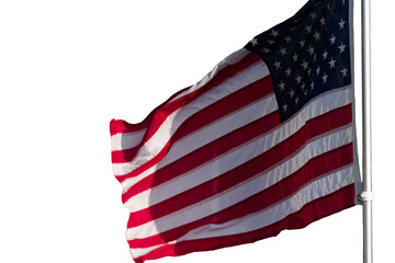 Obraz premium American Flag Waving Isolated Transparent Patriotic Banner