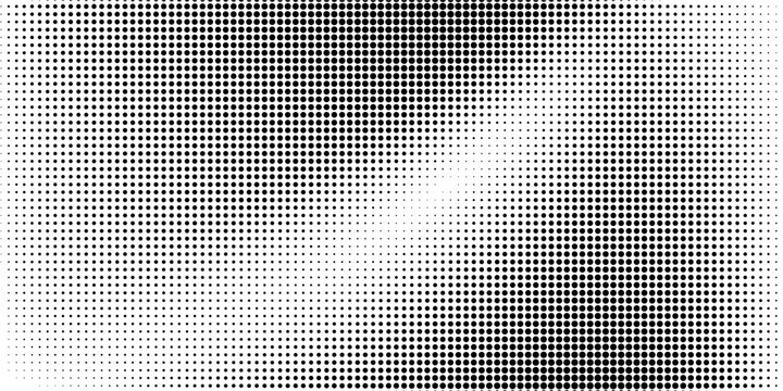 Dotted halftone texture background. Vanishing grunge gritty noise wallpaper. Monochrome pop art gradient overlay. Weathered pixelated raster comic backdrop. Vector bitmap fading subtle surface
