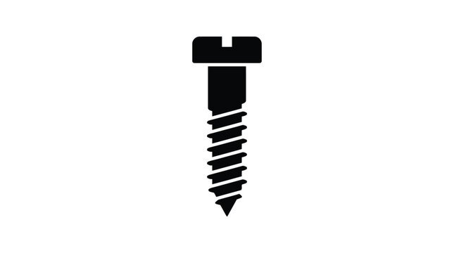 Screw Silhouette Black Icon On White Background